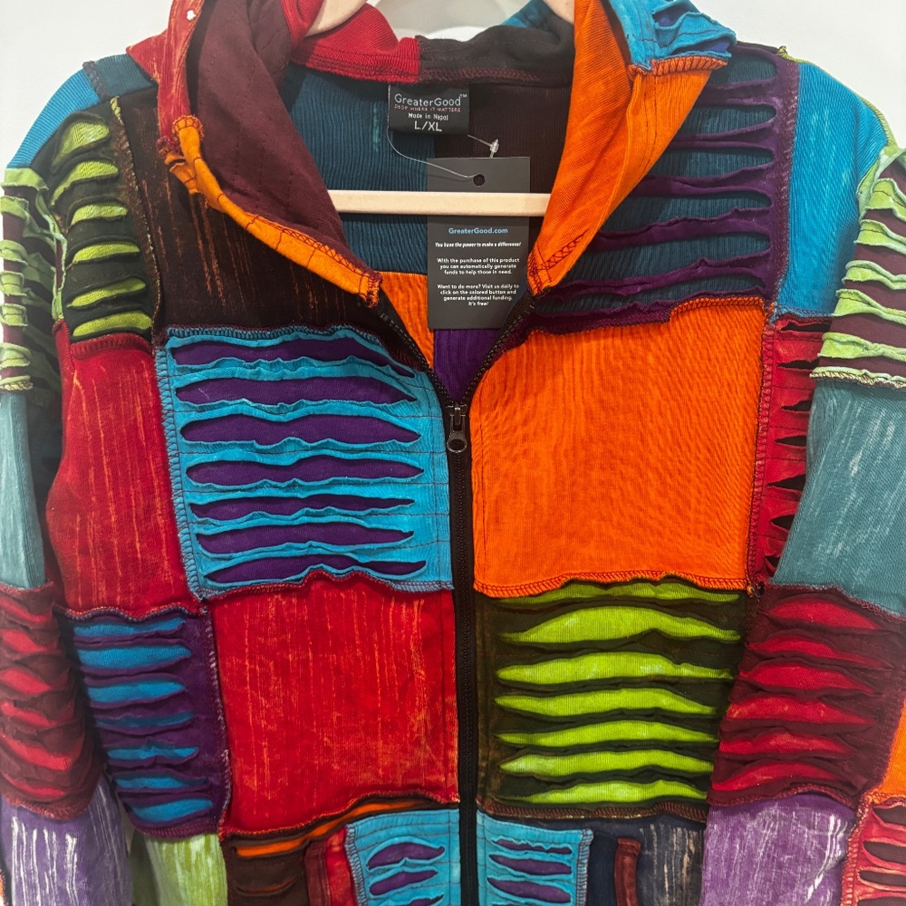 Greater Good Network Multicolor Patchwork Jacket … - image 2